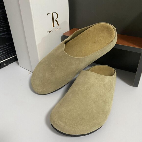 The Row Tan Suede Slip-On Shoes - Picture 1 of 5